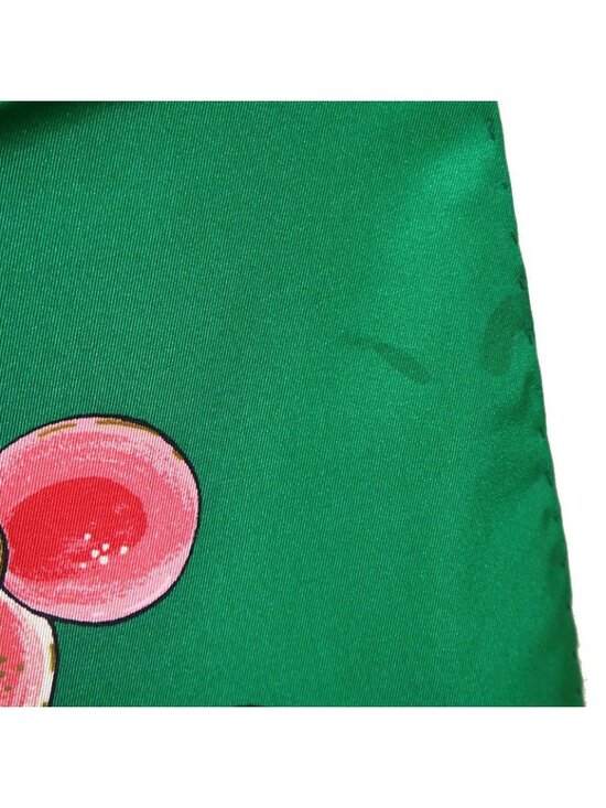 Chanel Silk Scarf Green Flower Floral Pattern Butterfly Coco Mark - Picture 2 of 4